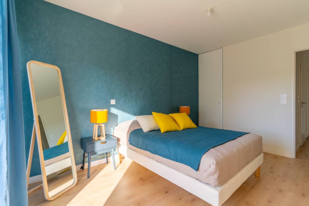 Chambre d'un appartement de la résidence seniors Stella Danaé au Bouscat à Bordeaux